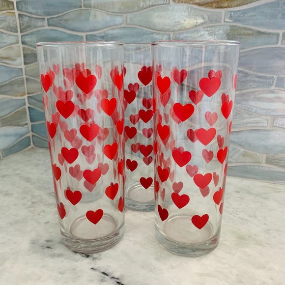 Greenbrier International Other - ❌Sold❌ Red Heart Juice Glass Tall Tumblers NWT